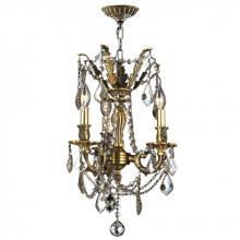 Worldwide Lighting Corp W83302BP13-GT - Windsor 3-Light Antique Bronze Finish and Golden Teak Crystal Mini Chandelier 13 in. Dia x 18 in. H