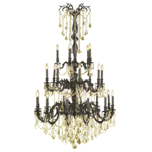 Worldwide Lighting Corp W83311F38-GT - Windsor 25-Light dark Bronze Finish and Golden Teak Crystal Chandelier 38 in. Dia x 62 in. H Three 3