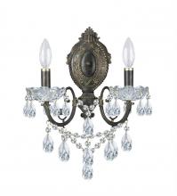 Crystorama 5192-EB-CL-I - Legacy 2 Light Clear Italian Crystal English Bronze Sconce