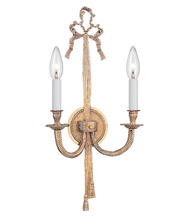 Crystorama 658-OB - 2 Light Olde Brass Cast Brass Wall Mount II