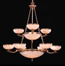 Crystorama 890-48-OB - Natural Alabaster 12 Light Olde Brass Chandelier