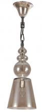 Crystorama 9841-CH-CG - Crystorama Harper 1 Light Cognac Glass Chrome Pendant II