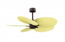 Matthews Fan Company AKTP-TB-YE - Alessandra Tropical 5-blade ceiling fan in Textured Bronze and Light Yellow blades.