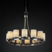 Justice Design Group FSN-8768-10-OPAL-DBRZ - Dakota 12-Light Ring Chandelier (Short)