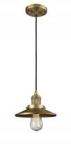 Innovations Lighting 201C-BB-M4 - Railroad - 1 Light - 8 inch - Brushed Brass - Cord hung - Mini Pendant