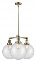 Innovations Lighting 207-AB-G202-10-LED - Beacon - 3 Light - 24 inch - Antique Brass - Stem Hung - Chandelier