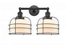 Innovations Lighting 208-BK-G71-CE - Bell Cage - 2 Light - 19 inch - Matte Black - Bath Vanity Light