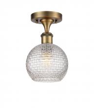 Innovations Lighting 516-1C-BB-G122C-6CL - Athens - 1 Light - 6 inch - Brushed Brass - Semi-Flush Mount