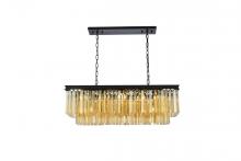  1202D40MB-GT/RC - Sydney 12 Light Matte Black Chandelier Golden Teak (Smoky) Royal Cut Crystal