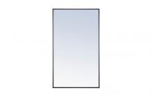 Elegant MR4074BK - Metal Frame Rectangle Mirror 24 Inch Black