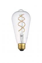 Elegant ST18LED201-6PK - LED Decorative helix vertical 3000K filament 6 watts 420 lumens ST18 light bulb