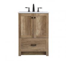 Elegant VF2824NT - 24 inch Single Bathroom Vanity in Natural oak