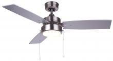 Canarm CF42WAL3BN - CFan 42", Wallis BN, 3 MDF Blades, 26#, Pull Chain, Downrod Mount, 1x18W Integrated LED, 1000Lum