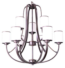 HOMEnhancements 17918 - Lexington 9-Light White Glass Chandelier - RB