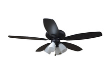 HOMEnhancements 19458 - 52" 5-Blade UFO Fan MB Black/Walnut Blades 4-Light White LED Kit