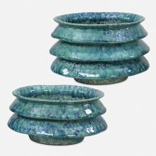 Uttermost 18147 - Uttermost ZigZag Blue Green Bowls Set/2