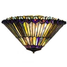 Meyda White 13251 - 17"W Tiffany Jeweled Peacock Fan Light Fixture