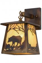 Meyda White 157330 - 7"W Bear at Dawn Hanging Wall Sconce