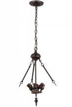 Meyda White 166132 - 21"W Mahogany Bronze 6 LT W/Uplights Pendant Hardware