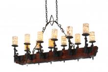 Meyda White 167878 - 60" Long Tudor Jadestone 12 Light Oblong Chandelier