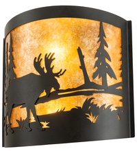 Meyda White 203179 - 15" Wide Moose at Lake Wall Sconce