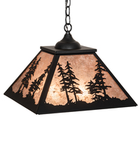 Meyda White 20903 - 16" Square Tall Pines Pendant