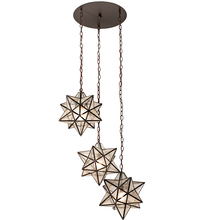 Meyda White 213235 - 24" Wide Moravian Star 3 Light Cascading Pendant