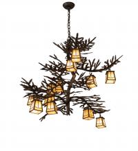 Meyda White 216222 - 50" Long Pine Branch Valley View 12 Light Chandelier