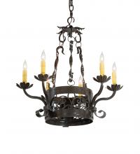 Meyda White 221249 - 24" Wide Dragone 6 Light Chandelier