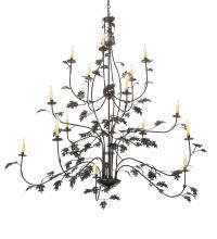 Meyda White 222594 - 72" Wide Oak Leaf 15 Light Chandelier