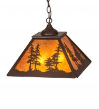 Meyda White 226614 - 16" Square Tall Pines Pendant