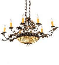 Meyda White 230422 - 48" Long Greenbriar Oak 8 Light Chandelier