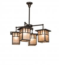 Meyda White 239358 - 34" Wide Hyde Park Double Bar Mission 4 Light Chandelier