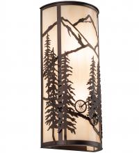 Meyda White 243640 - 8" Wide Tall Pines Mountain Biker Wall Sconce