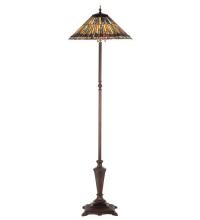 Meyda White 27561 - 64" High Tiffany Jeweled Peacock Floor Lamp