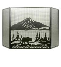 Meyda White 31616 - 69"W X 42"H Bear Creek Fireplace Screen