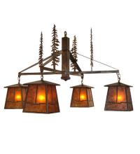 Meyda White 32698 - 40"W Tall Pines Valley View 4 LT Chandelier