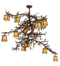 Meyda White 67904 - 48"W Pine Branch Valley View 12 LT Chandelier